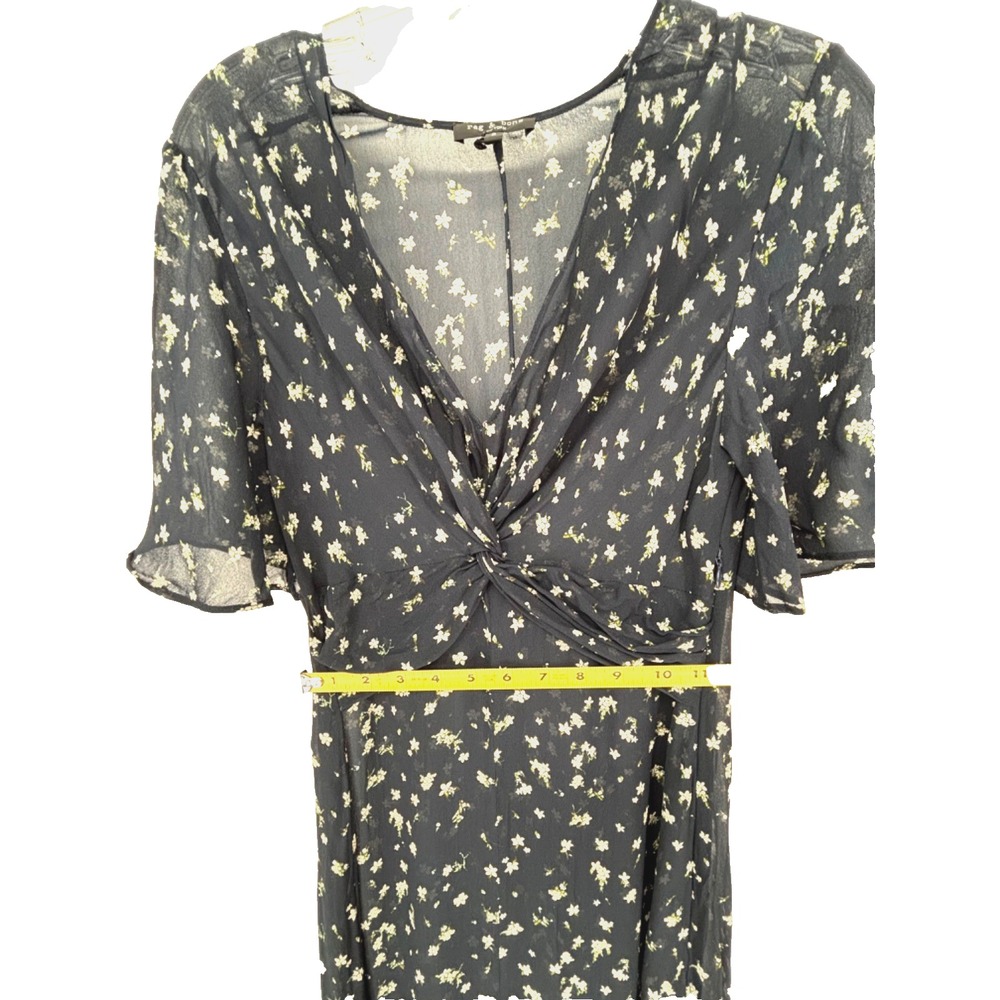 Rag & Bone Tamar Floral Maxi Dress Midnight Blue Chiffon Boho Romantic Ethereal - Picture 12 of 12